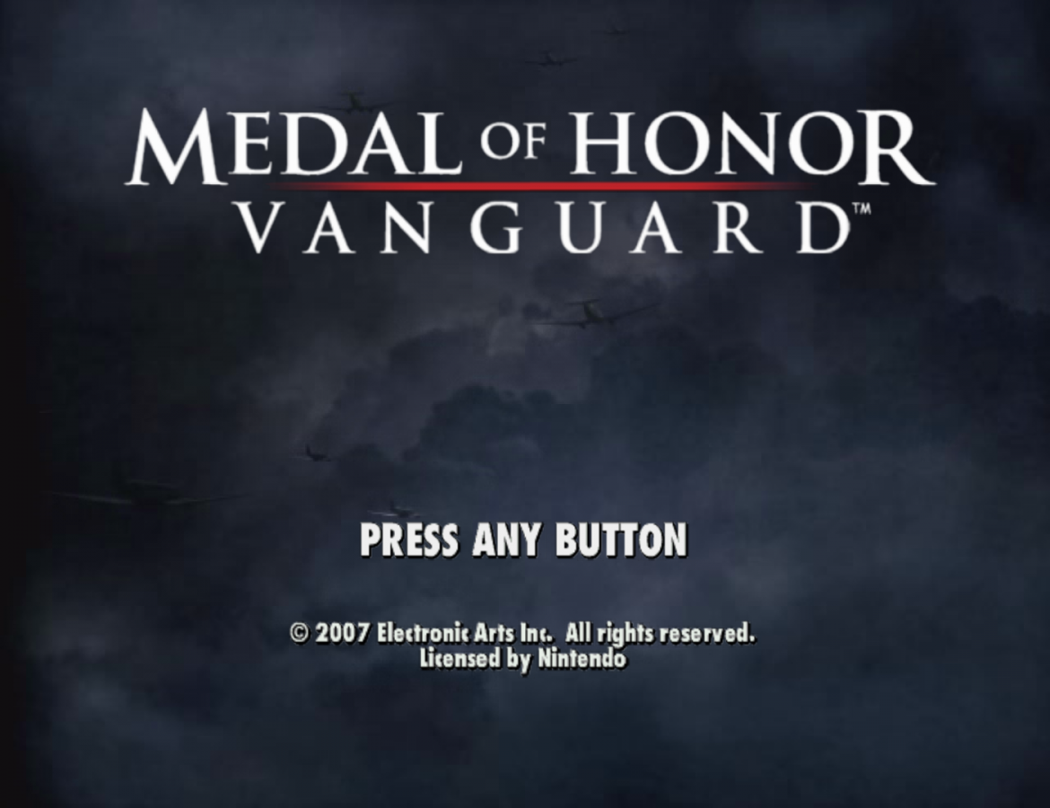 Medal of Honor: Vanguard – Nintendo Wii (Wii) World War II first-person shooter action video game title screen