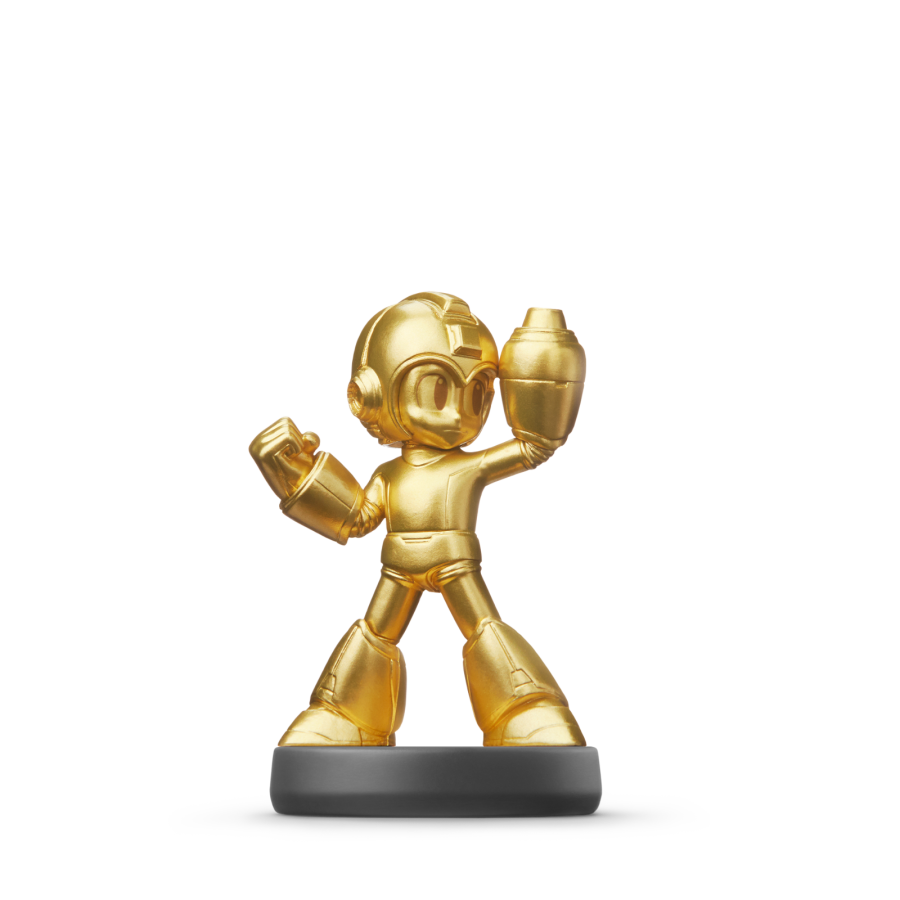 Gold Mega Man Amiibo Super Smash Bros Series Nintendo Amiibo collectible gold Mega Man figure from the Super Smash Bros series NFC compatible collectible character toy for Switch Wii U and 3DS games