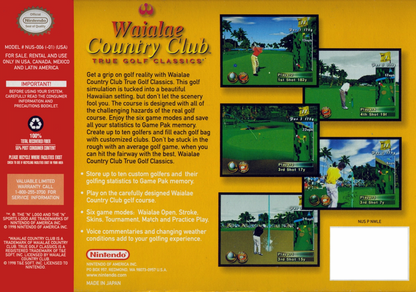 Waialae Country Club back cover art for Nintendo 64 N64 video game