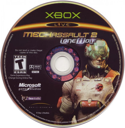 MechAssault 2 Lone Wolf Limited Edition retro Xbox video game MechAssault futuristic mech combat robotic warfare sci fi action shooter explosive battles multiplayer campaign special edition console title Xbox release disc