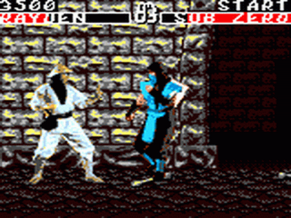 Mortal Kombat gameplay art for Sega Game Gear (GG) video game