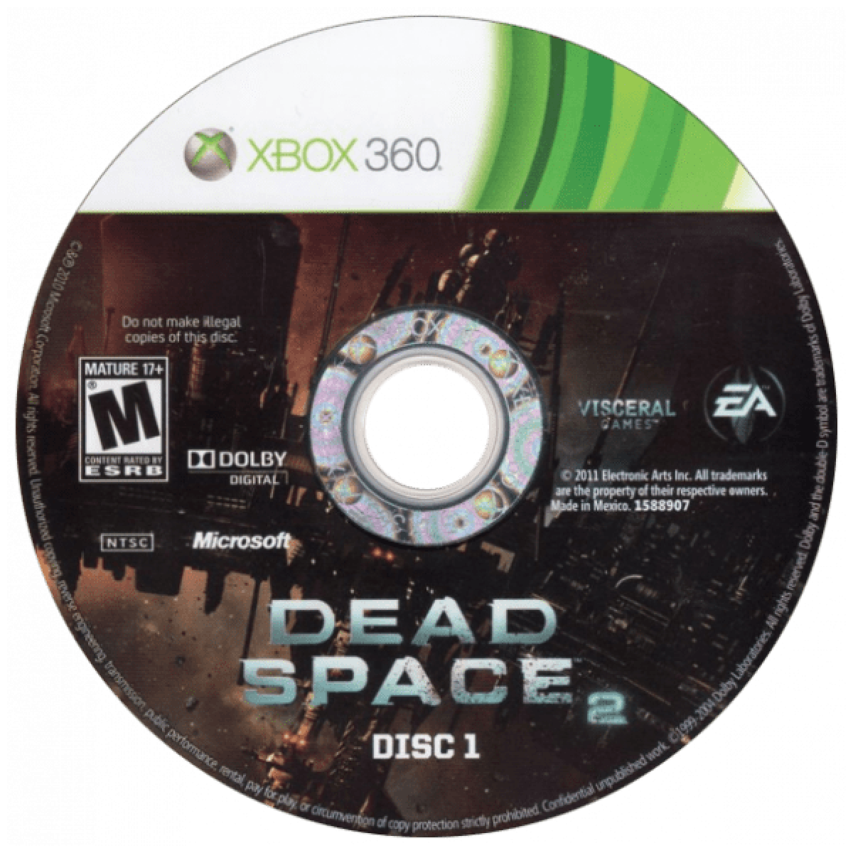 Dead Space 2 disc 1 for Xbox 360 (X360) survival horror video game
