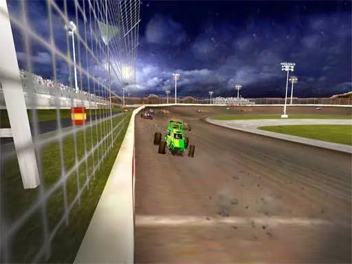 Sprint Cars 2 Showdown at Eldora for the PlayStation 2 featuring dirt track racing gameplay high speed sprint car competition realistic handling and competitive racing action at Eldora Speedway gameplay