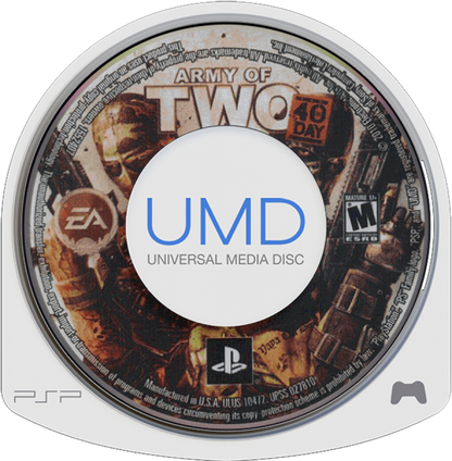 Army of Two: The 40th Day – PlayStation Portable (PSP) disc for cooperative third-person shooter video game
