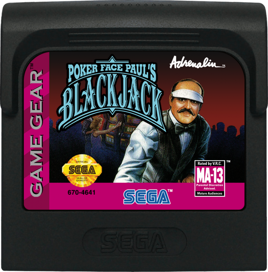 Poker Face Paul's Blackjack cartridge for Sega Game Gear (GG) video game