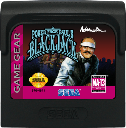 Poker Face Paul's Blackjack cartridge for Sega Game Gear (GG) video game