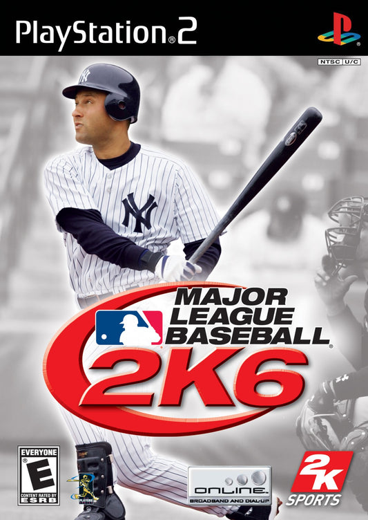 Major League Baseball 2K6 front cover art for PlayStation 2 (PS2) retro baseball video game