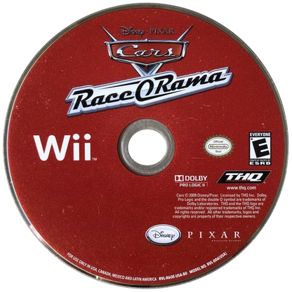 Disney Pixar Cars Race O Rama Nintendo Wii video game featuring fast paced racing gameplay iconic Cars movie characters multiplayer tracks stunts and family friendly interactive racing fun disc