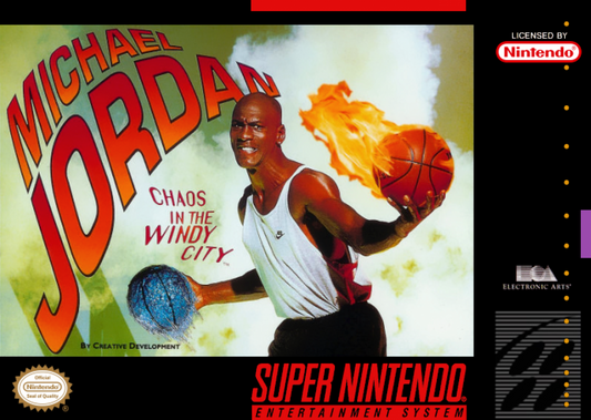 Michael Jordan Chaos in the Windy City cover art for Super Nintendo Entertainment System (SNES) video game