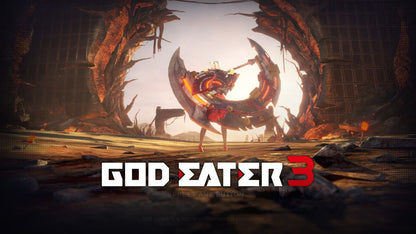 God Eater 3 PlayStation 4 action hunting RPG anime apocalypse Aragami monsters custom God Arc co-op multiplayer missions character creation Bandai Namco title screen