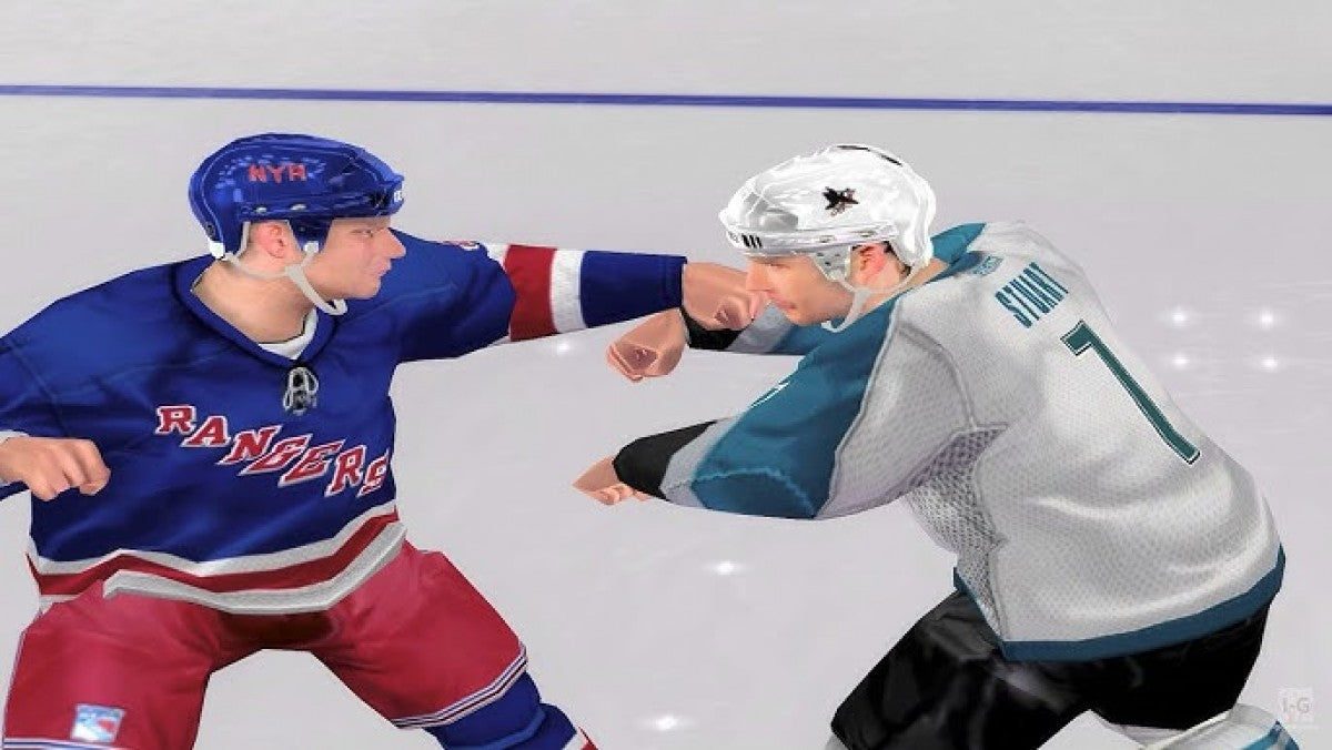 NHL 2004 PS2 Sony PlayStation 2 ice hockey sports game EA Sports NHL simulation hockey gameplay season mode franchise mode realistic skating puck physics NHL teams roster management multiplayer hockey game retro gaming PlayStation 2 software video game title gameplay