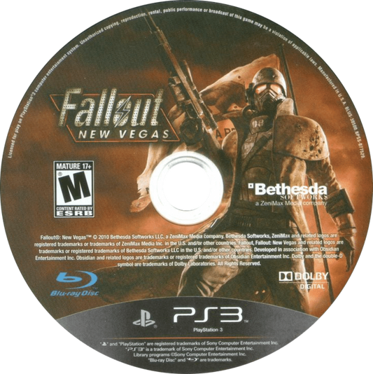 Fallout: New Vegas disc for PlayStation 3 (PS3) video game