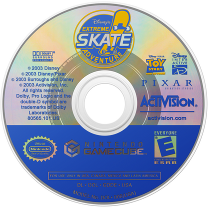 Disney's Extreme Skate Adventure disc for GameCube (GC) skateboarding sports video game