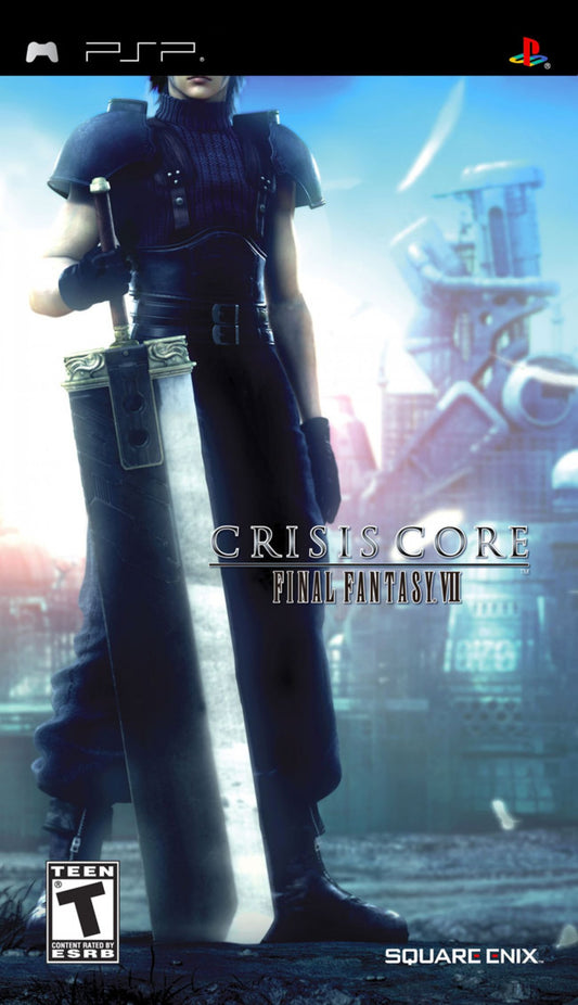 Final Fantasy VII: Crisis Core cover art for PlayStation Portable (PSP) action RPG video game