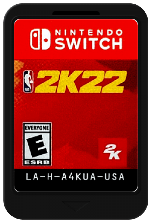 NBA 2K22 Nintendo Switch NS video game featuring basketball sports gameplay NBA teams and players realistic basketball action career mode MyCAREER gameplay competitive matches team management and classic Nintendo Switch sports gaming cartridge art