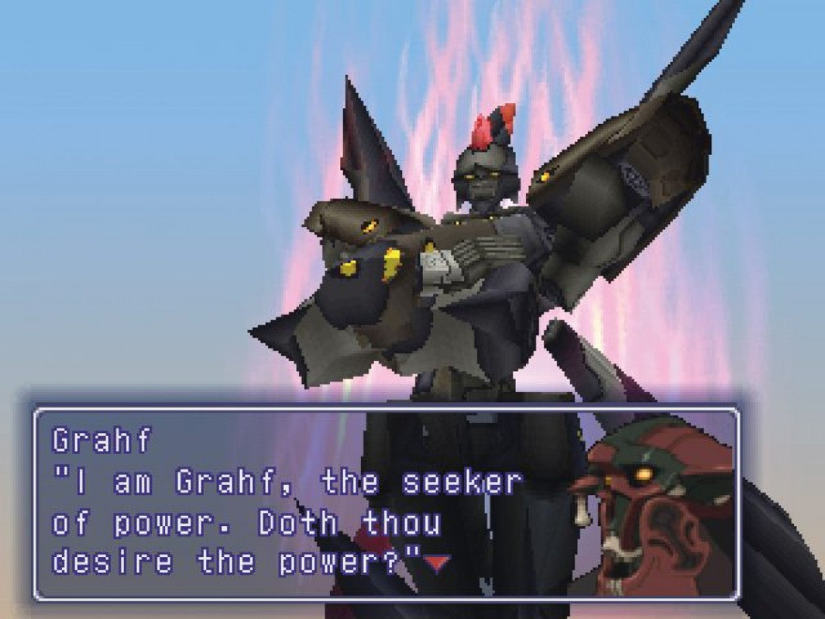 Xenogears for PlayStation 1 Japanese role playing game featuring turn based combat mech battles epic story anime inspired visuals and exploration gameplay 