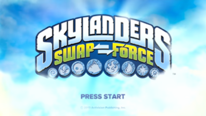 Skylanders Swap Force titlescreen for Nintendo Wii U (WiiU) video game 