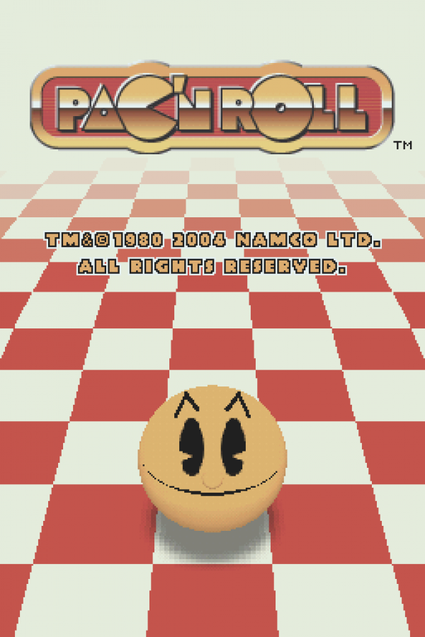 Pac n Roll start screen for Nintendo DS (DS) arcade platforming video game