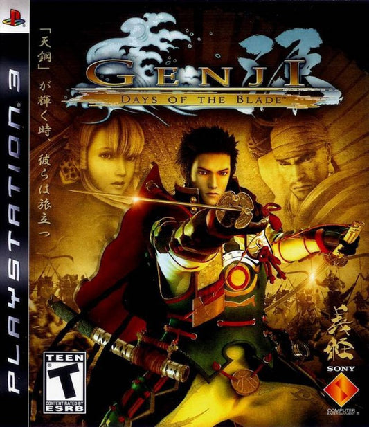 Genji: Days of the Blade PlayStation 3 PS3 video game, action hack-and-slash, samurai combat, story-driven adventure, console title cover