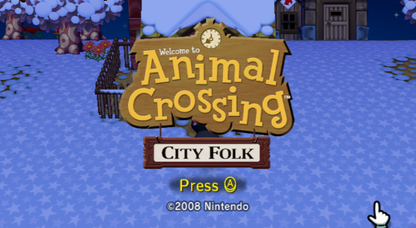Animal Crossing: City Folk title screen art for Nintendo Wii (Wii) video game