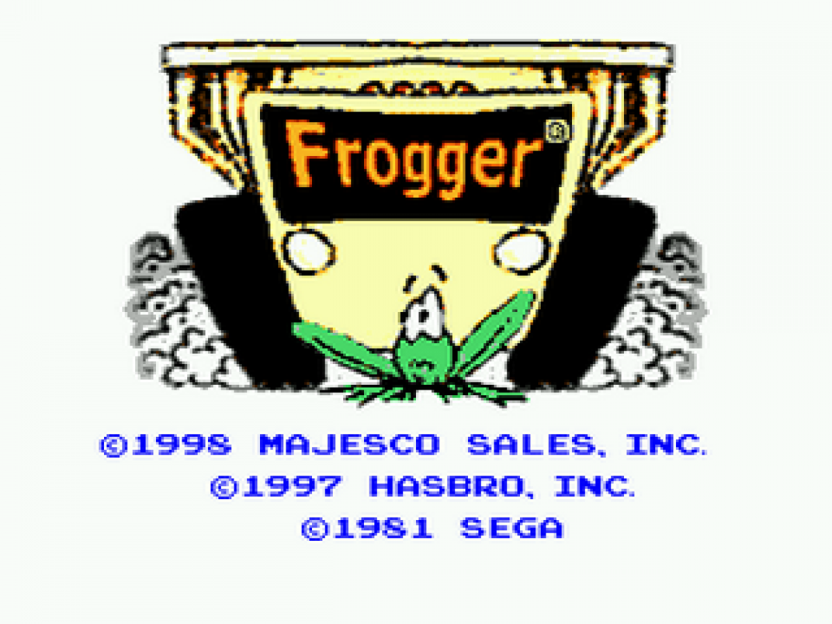 Frogger title screen for Sega Genesis (GEN) video game
