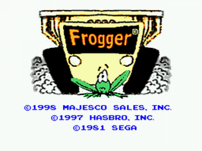 Frogger title screen for Sega Genesis (GEN) video game