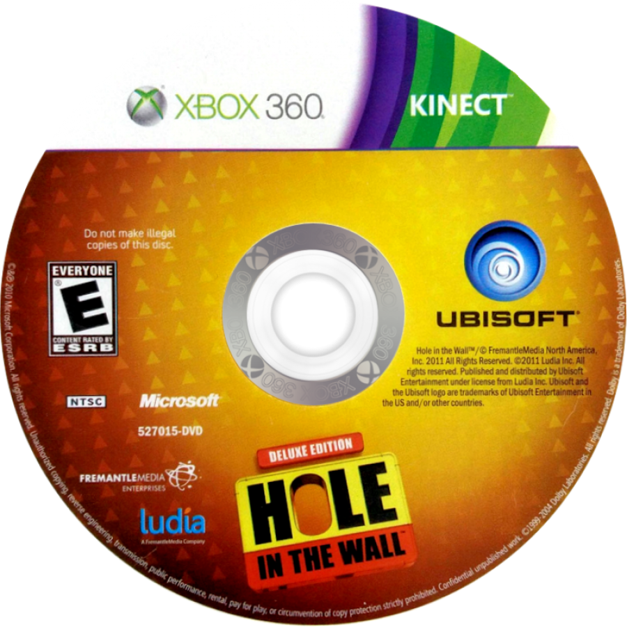 Hole in the Wall disc for Xbox 360 (X360) motion-controlled party puzzle video game