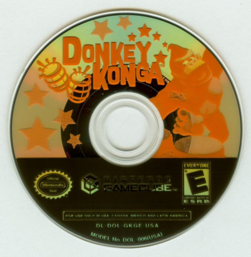 Donkey Konga disc for GameCube (GC) music rhythm video game