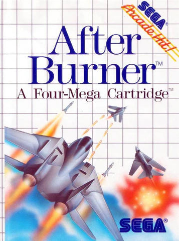After Burner – Sega Master System (SMS) cover art for arcade-style flight combat video game