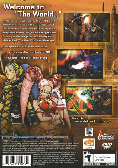 .hack//G.U. Vol.1: Rebirth PS2 action role-playing video game back cover art