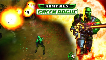 Army Men Green Rogue PS2 game for PlayStation 2 featuring run-and-gun arcade shooter action gameplay