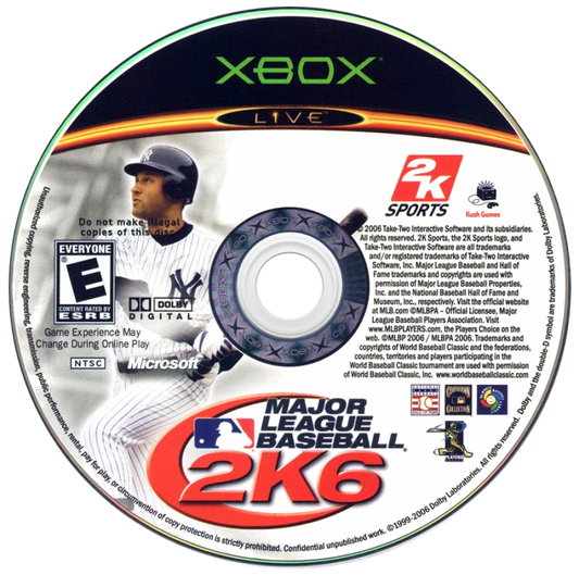 Major League Baseball 2K6 Xbox game featuring realistic MLB teams and players franchise mode exhibition play ESPN presentation online multiplayer and immersive baseball simulation gameplay disc