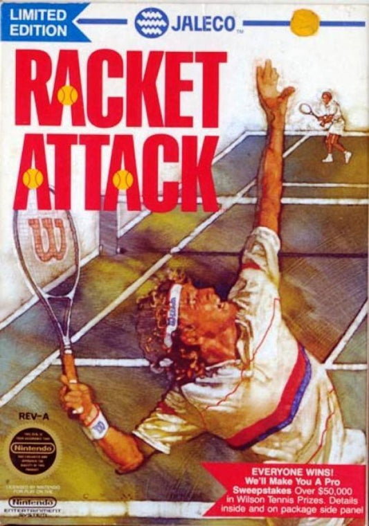 Racket Attack cover art for Nintendo Entertainment System (NES) video game