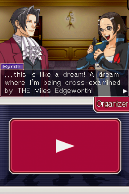 Ace Attorney Investigations: Miles Edgeworth gameplay for Nintendo DS (DS) detective visual novel adventure video game