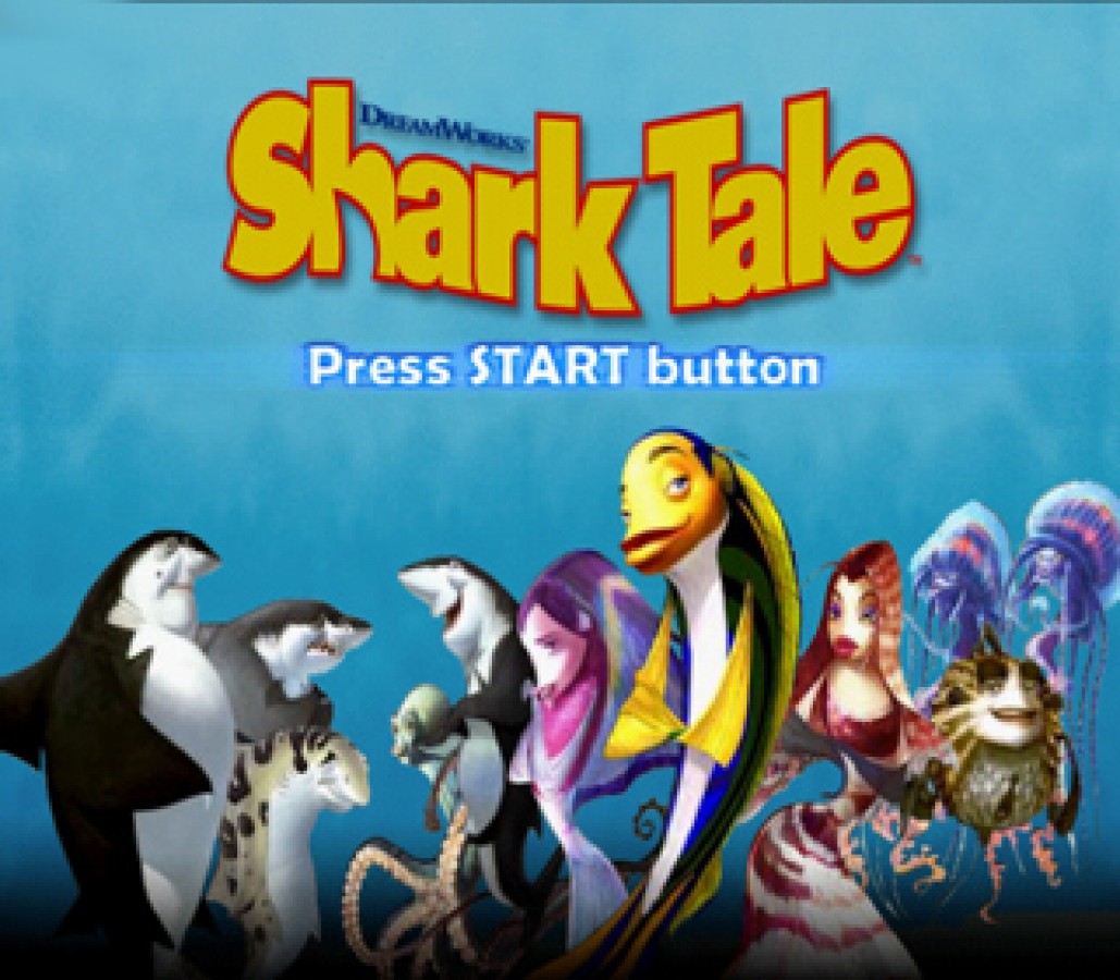 Shark Tale Greatest Hits PlayStation 2 PS2 for action adventure video game fans featuring characters from the Shark Tale movie underwater exploration arcade style gameplay mini games racing challenges platforming action colorful ocean environments and classic DreamWorks animated adventure collectible gaming appeal title screen