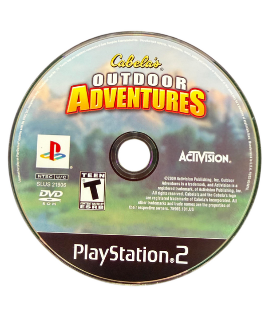 Cabela’s Outdoor Adventures 2010 for PlayStation 2 with hunting, fishing, and wilderness exploration theme disc