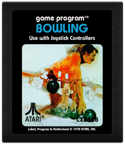 Bowling: Text Label - Blue cartirdge art for Atari 2600 (2600) video game