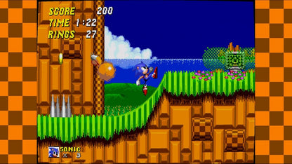 Sonic Mega Collection Plus Platinum Hits Xbox inspired design featuring classic Sega platform gaming collection aesthetic Sonic the Hedgehog retro arcade action fast paced side scrolling gameplay iconic blue blur adventures nostalgic gaming history presentation gameplay 