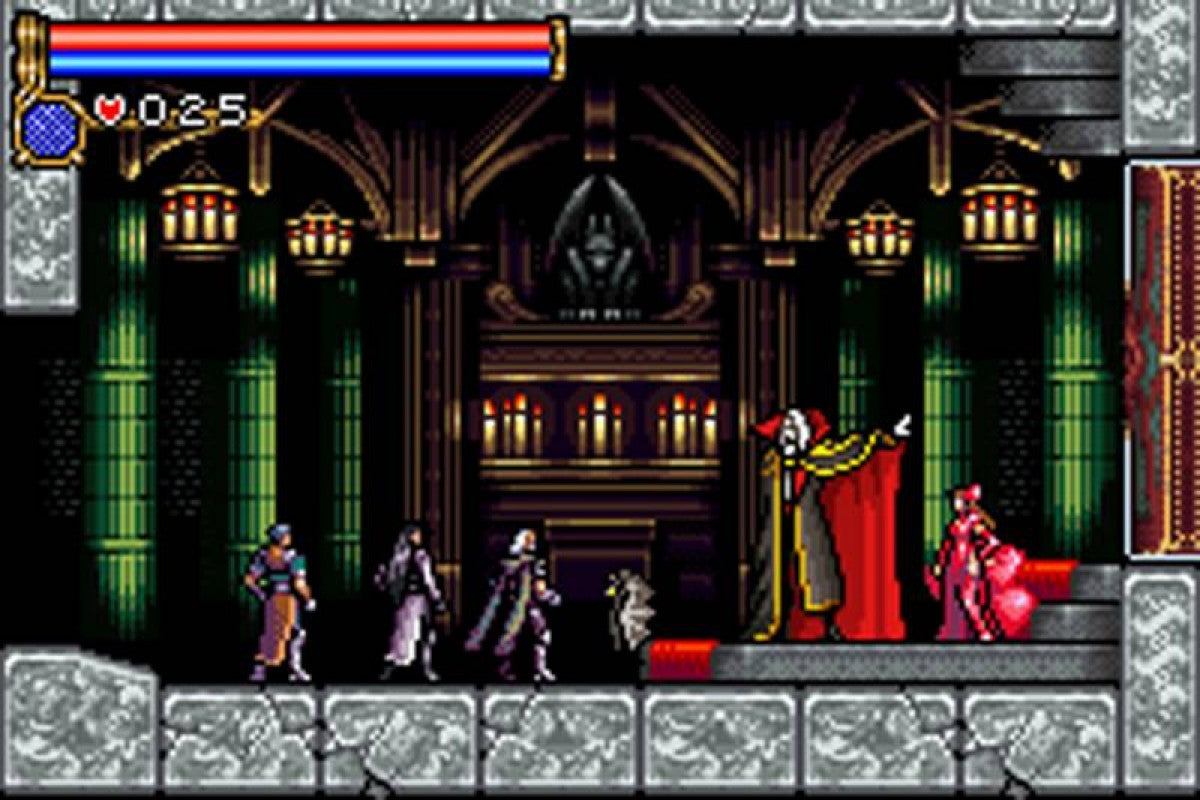 Castlevania: Circle of the Moon Nintendo Game Boy Advance GBA for action adventure metroidvania retro video game fans featuring vampire hunting gothic castles platforming exploration magical abilities powerful weapons challenging bosses classic handheld gaming collectible gaming appeal gameplay
