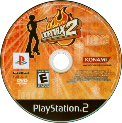 DDRMAX2 Dance Dance Revolution for PlayStation 2 rhythm music game featuring dance pad gameplay multiple songs multiplayer mode and choreographed dance routines disc