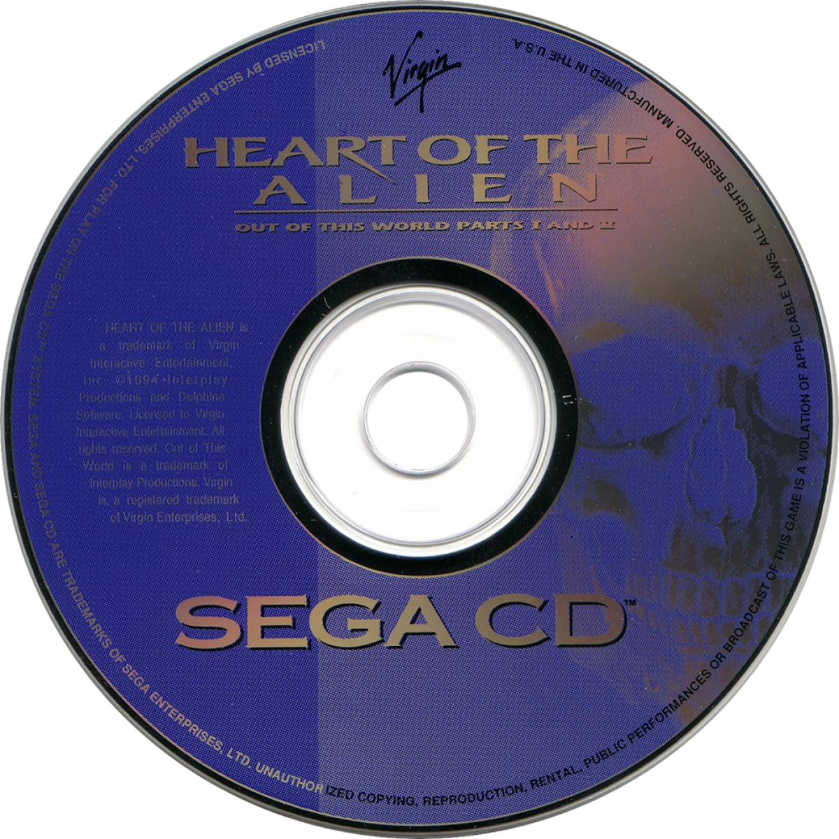 Heart of the Alien Sega CD cinematic platformer sequel to Another World Out of This World alien protagonist side scrolling puzzle platforming sci fi storytelling rotoscope animation atmospheric gameplay retro gaming Sega CD software video game title disc