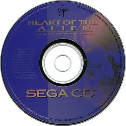 Heart of the Alien Sega CD cinematic platformer sequel to Another World Out of This World alien protagonist side scrolling puzzle platforming sci fi storytelling rotoscope animation atmospheric gameplay retro gaming Sega CD software video game title disc