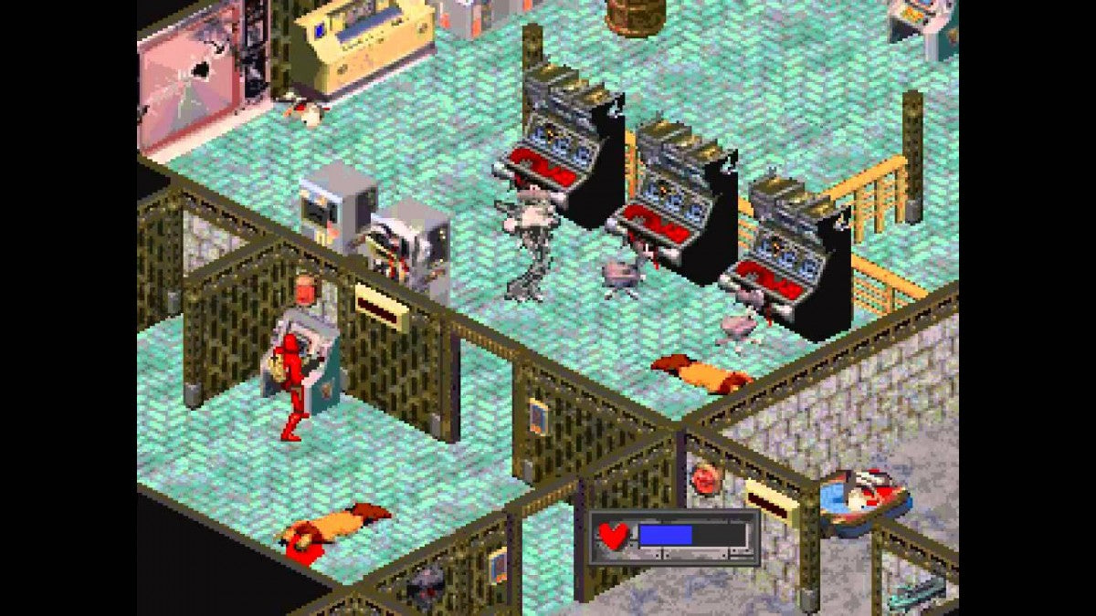 Crusader No Remorse Sega Saturn isometric action shooter cyberpunk tactical combat game rebellion storyline explosive weapons destruction based gameplay The 3DO Company port sci fi military missions retro gaming Sega Saturn software video game title gameplay 