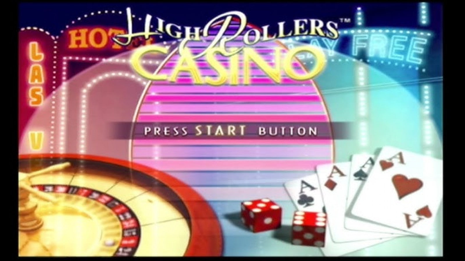High Rollers Casino title screen for Playstation 2 video game
