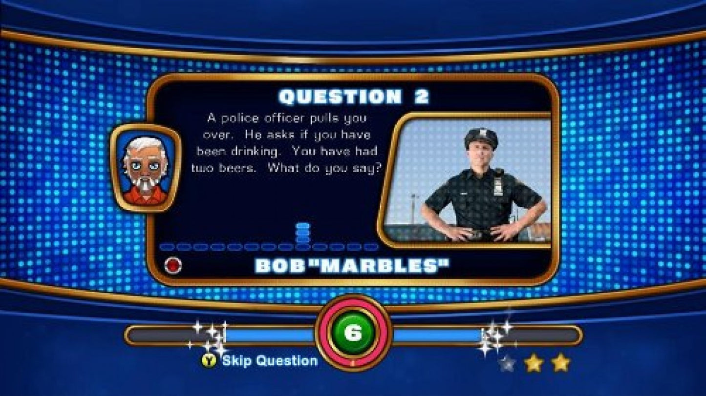 Truth or Lies gameplay for Nintendo Wii (Wii) featuring party quiz gameplay with a microphone, asking revealing questions and testing honesty in group challenges.