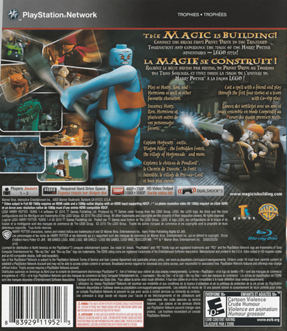 LEGO Harry Potter Years 1 to 4 back cover art for PlayStation 3 (PS3) video game