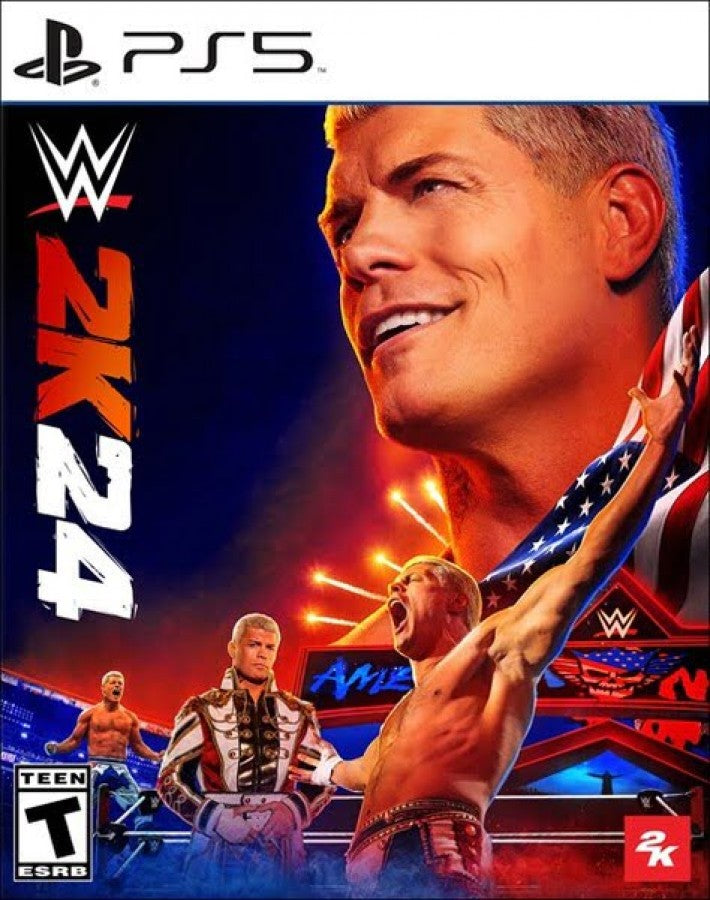 WWE 2K24 cover art for PlayStation 5 (PS5) wrestling sports video game