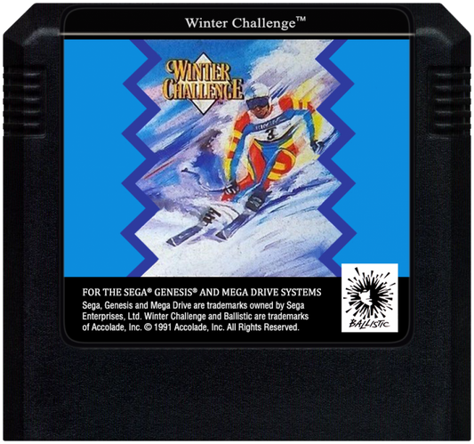 Winter Challenge cartridge for Sega Genesis (GEN) video game