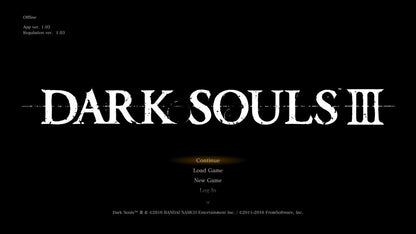 Dark Souls III [The Fire Fades Complete Edition] – PlayStation 4 (PS4) video game title screen, action RPG by FromSoftware
