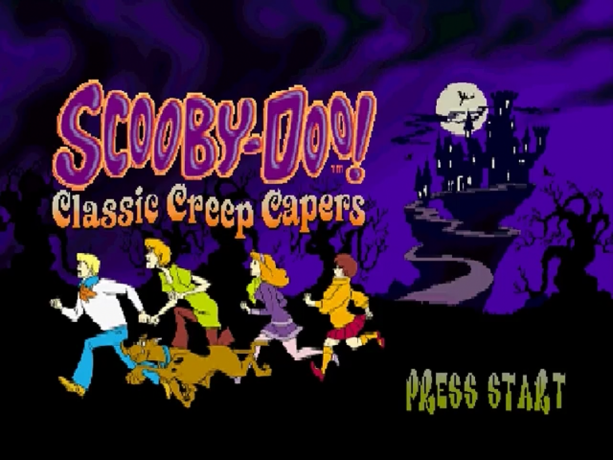 Scooby-Doo Classic Creep Capers title screen for Nintendo 64 video game. 